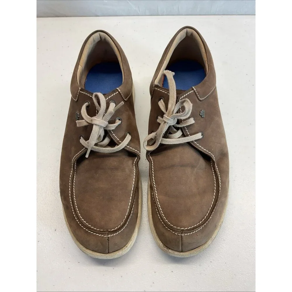 Finn Comfort Brown Leather Moc Toe Lace Up Shoes Size‎ 9.5 - Picture 5 of 12